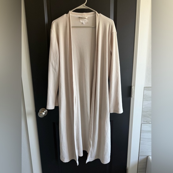 Daydreamer Cream Long Textured Knit Cardigan With Pockets - Picture 1 of 5